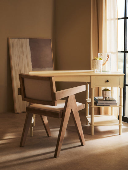 Cambridge Ivory Desk with Drawer and Shelves