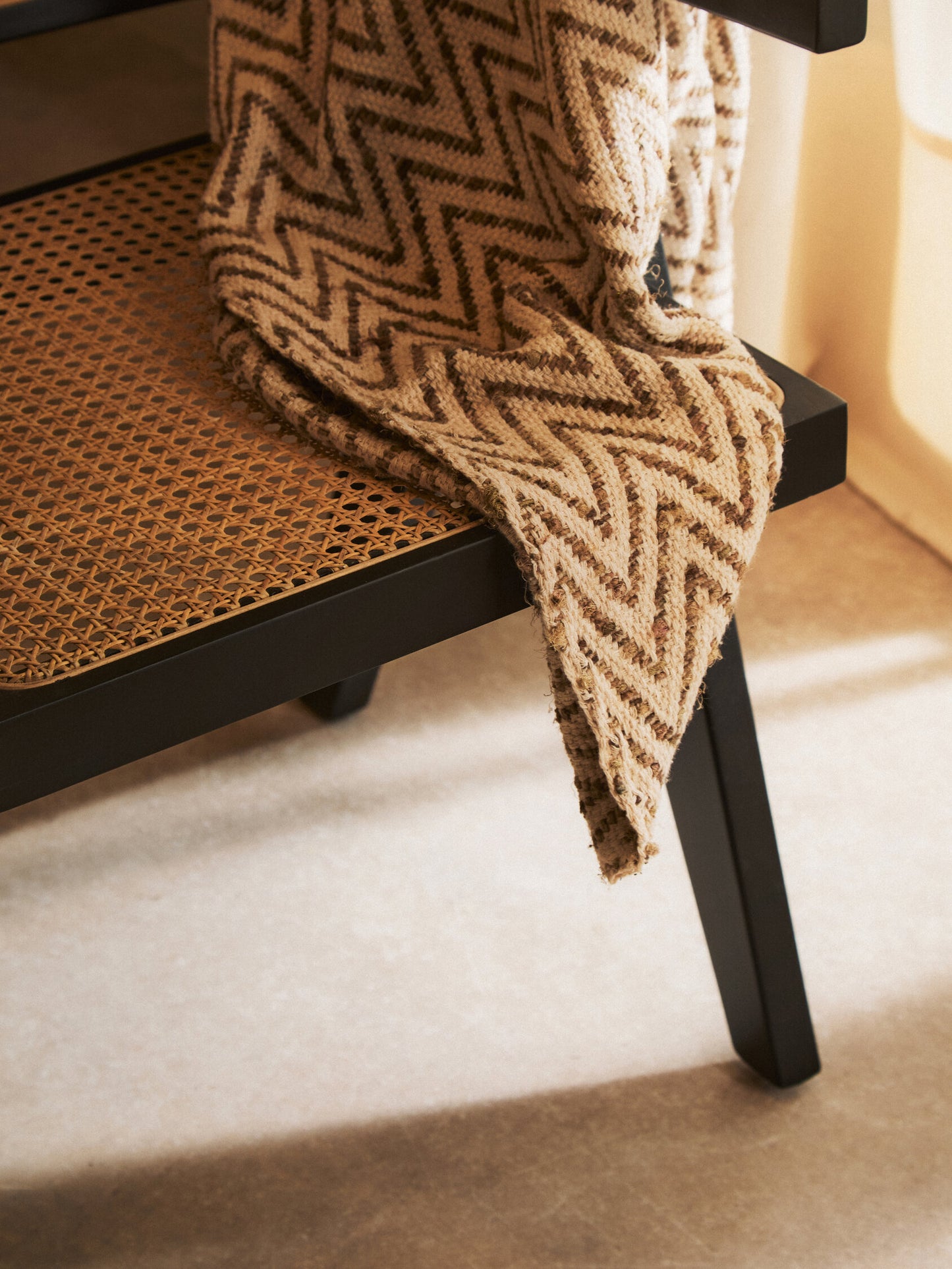Fiji Natural Cane and Black Beech Wood Dining Chair