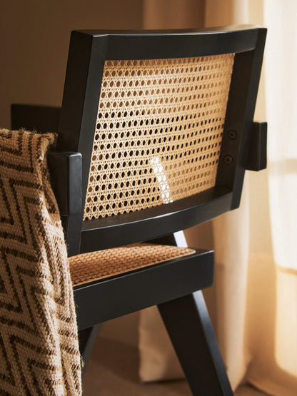 Fiji Natural Cane and Black Beech Wood Dining Chair
