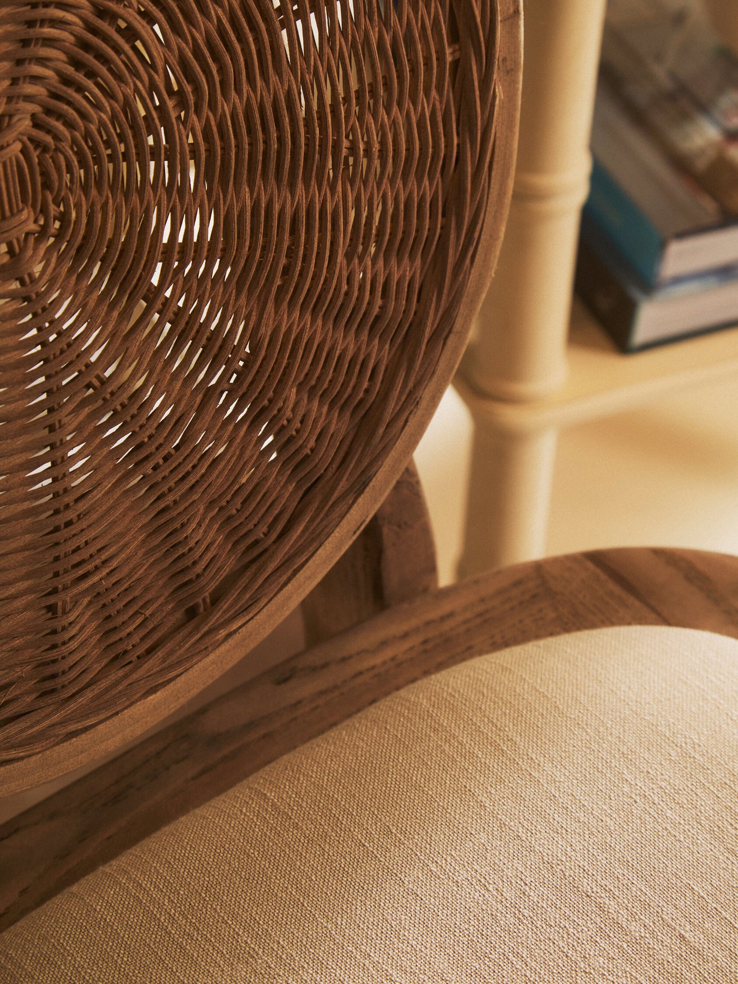 Fiji Beige Fabric and White Wash Elm Wood Dining Chair