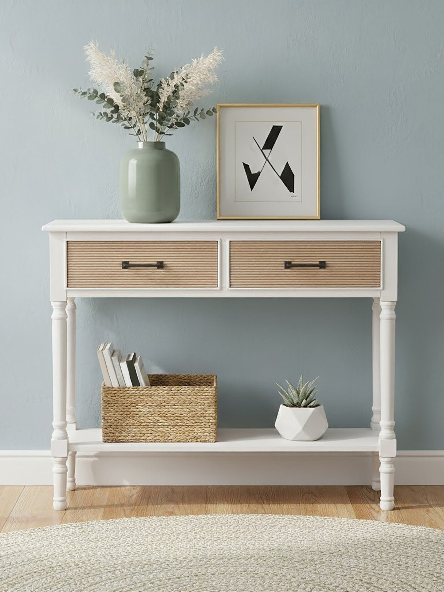 Cambridge 2 Drawers White Console Table