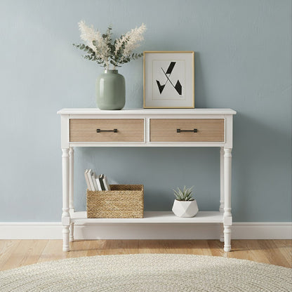 Cambridge 2 Drawers White Console Table
