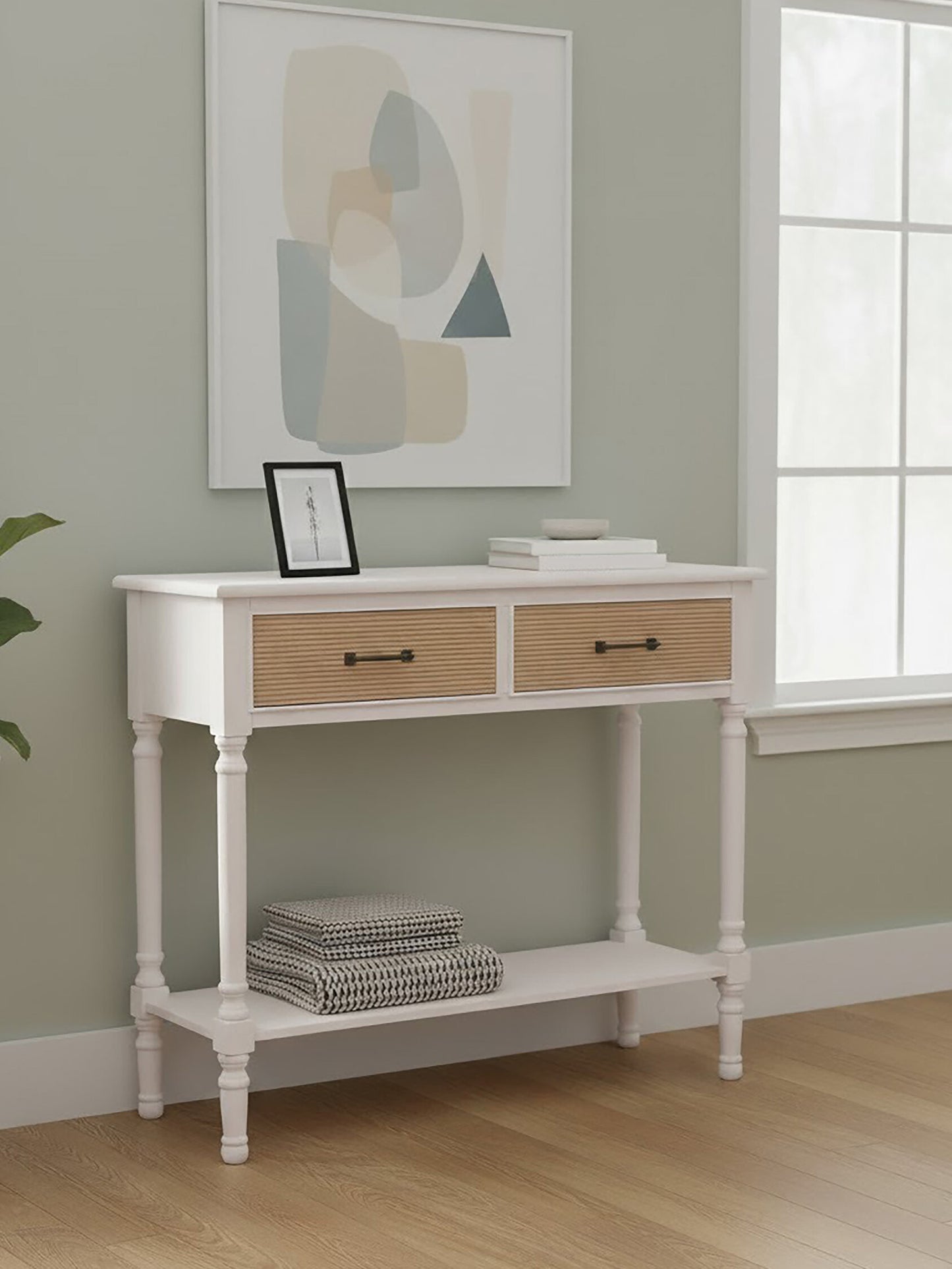 Cambridge 2 Drawers White Console Table