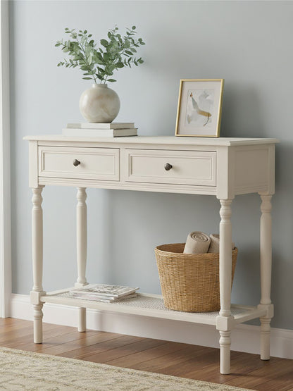 Cambridge White Console Table with 2 Drawers