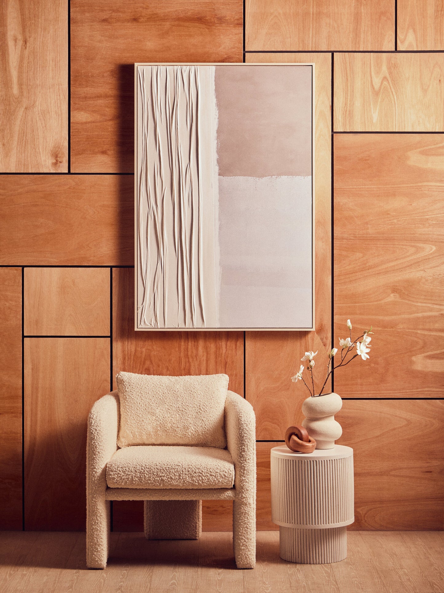 Tula Whitewash Mango Wood Ridge Side Table