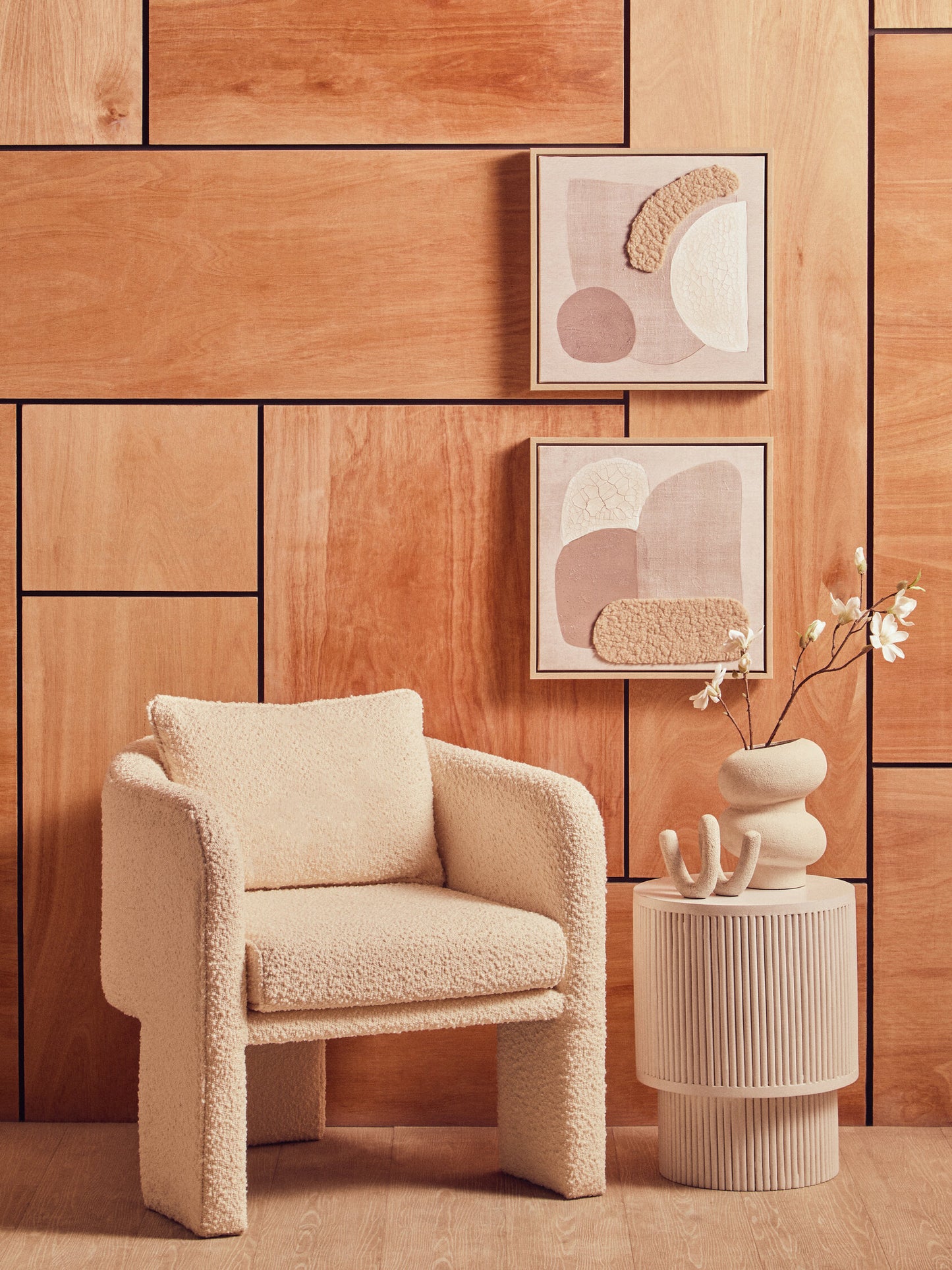 Tula Whitewash Mango Wood Ridge Side Table