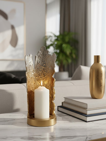 Luxe Decor Small Ombre Silver Gold Candle Holder