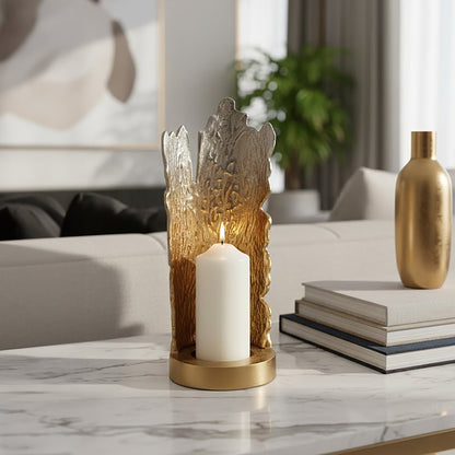 Luxe Decor Small Ombre Silver Gold Candle Holder