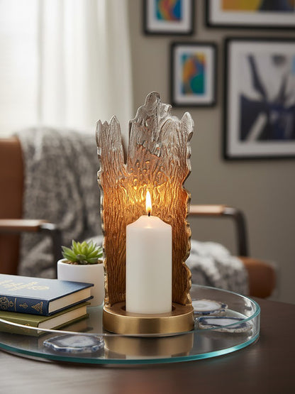 Luxe Decor Small Ombre Silver Gold Candle Holder