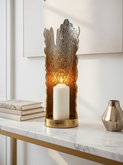 Luxe Decor Large Ombre Silver Gold Candle Holder