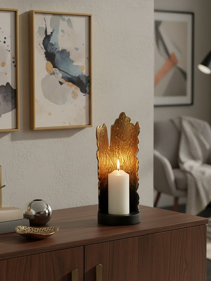 Luxe Decor Small Black Gold Ombre Candle Holder