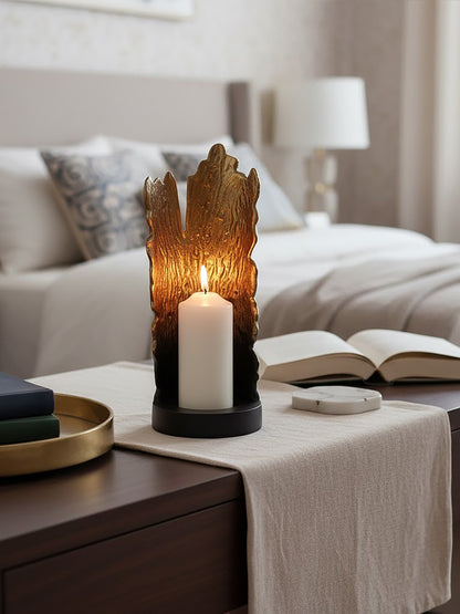 Luxe Decor Small Black Gold Ombre Candle Holder
