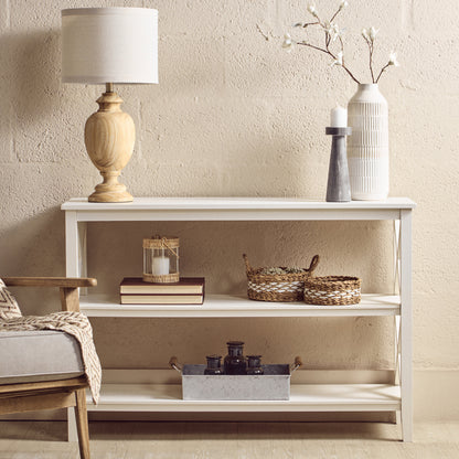 Cambridge 2 Shelf Large White Bookcase