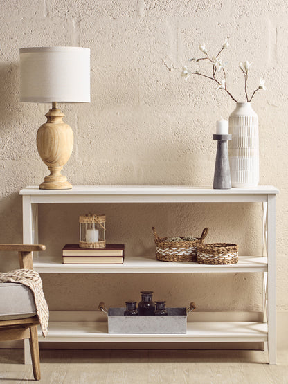 Cambridge 2 Shelf Large White Bookcase