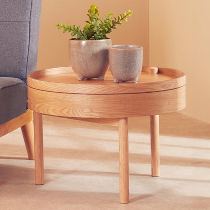 Sherman Revolving Top Side Table with Storage