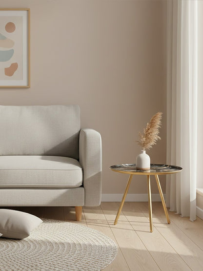 Monroe Gold Faux Marble Luxe Side Table
