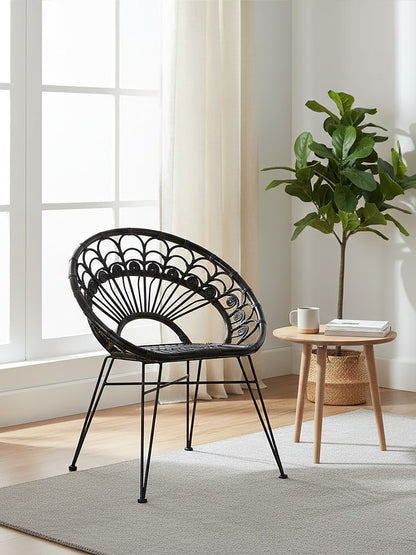 Koh Lanta Black Rattan Nordic Armchair