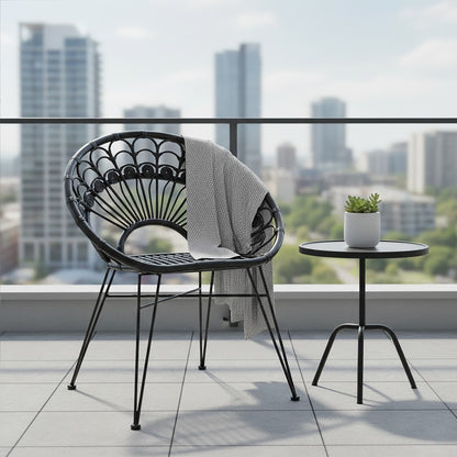 Koh Lanta Black Rattan Nordic Armchair