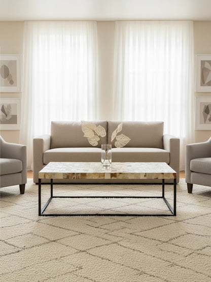 Ophelia Cream Mother of Pearl Rectangle Coffee Table