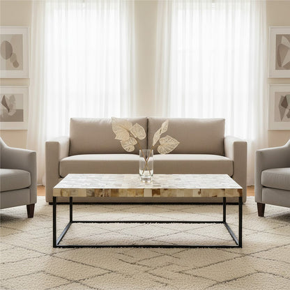 Ophelia Cream Mother of Pearl Rectangle Coffee Table