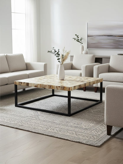 Ophelia Cream Mother of Pearl Square Coffee Table