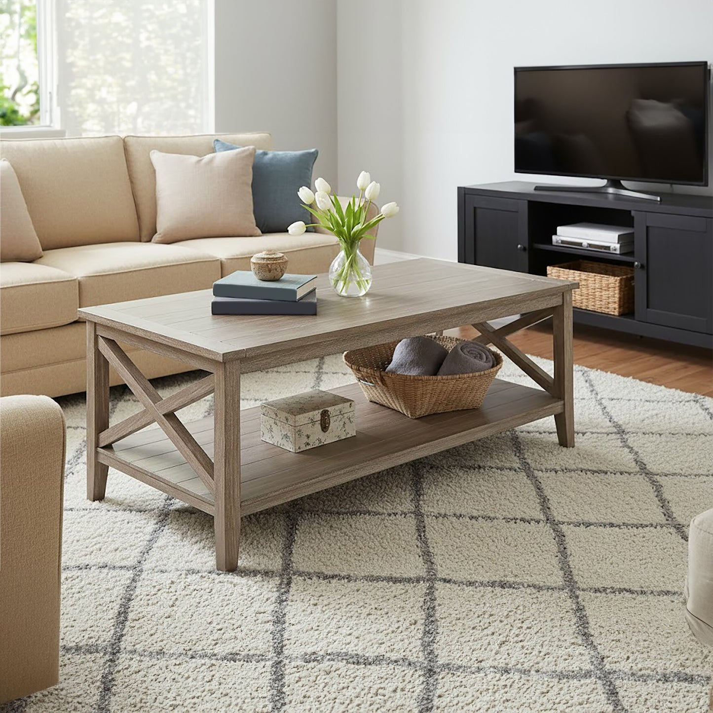 Cambridge Natural Pine Wood Coffee Table
