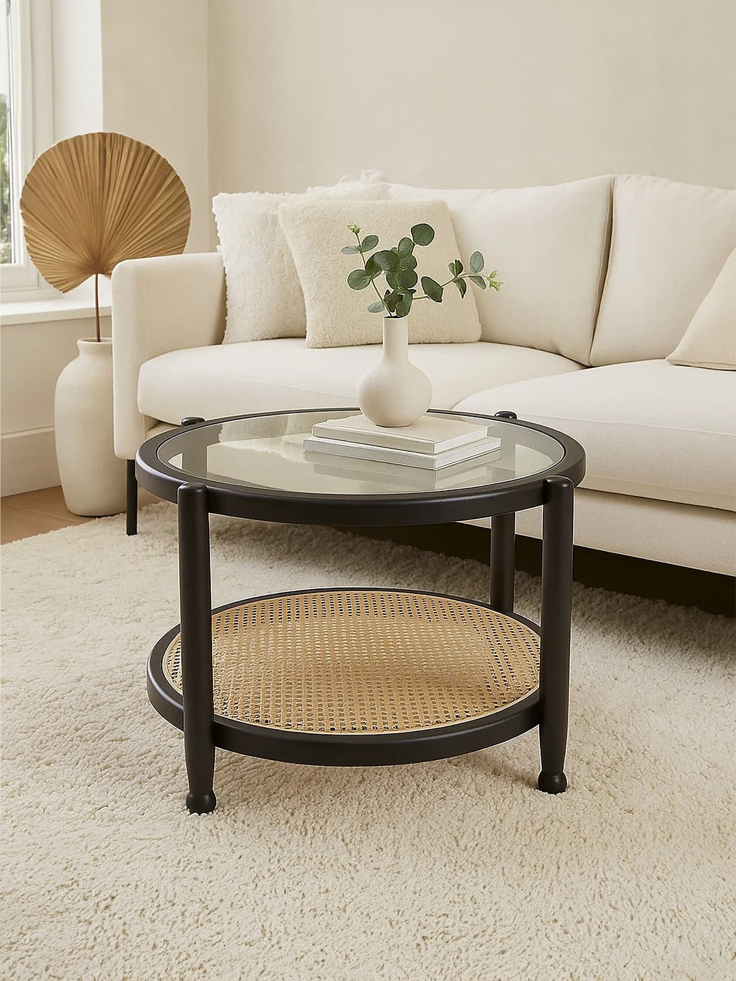 Fiji Rattan and Glass Coffee Table