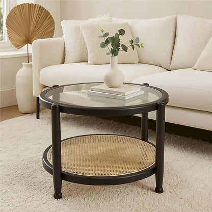 Fiji Rattan and Glass Coffee Table