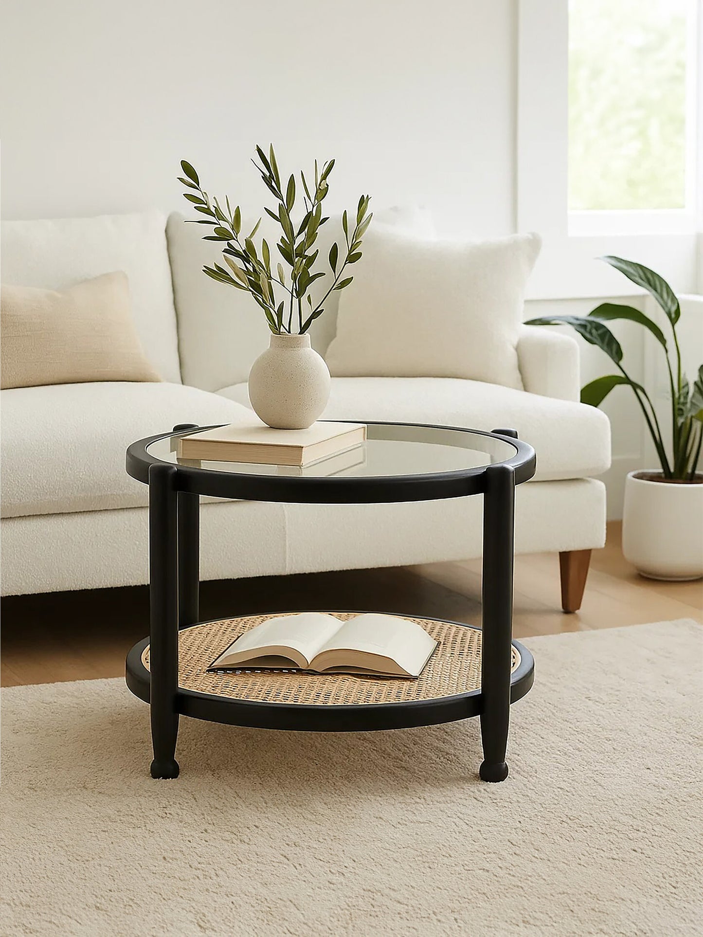 Fiji Rattan and Glass Coffee Table