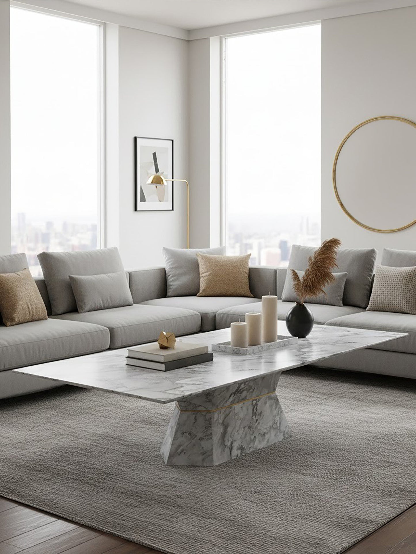 Capri Grey Marble Coffee Table