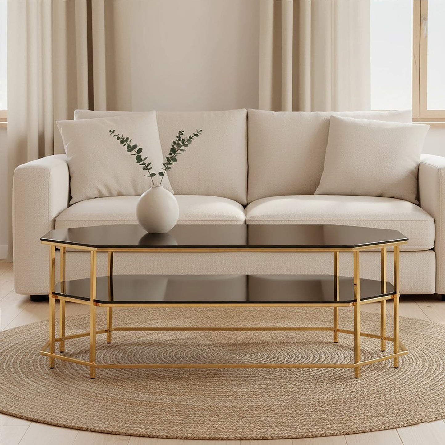 Milano Black Tempered Glass Coffee Table