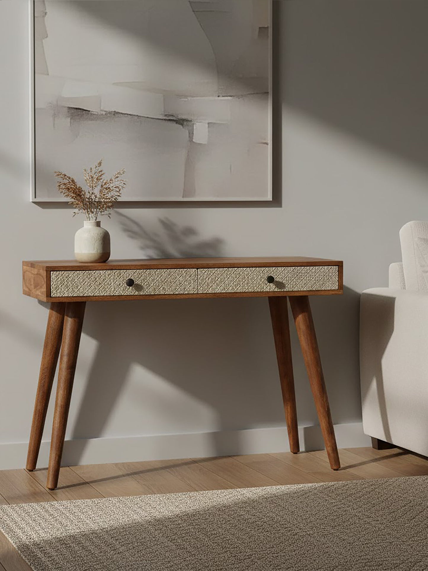 Boho 2 Drawer Acacia Wood Console Table
