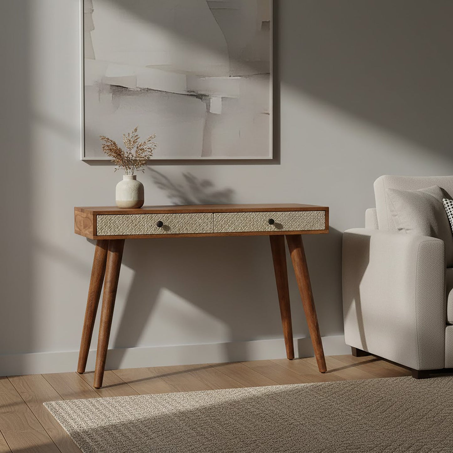 Palwan Boho 2 Drawer Acacia Wood Console Table