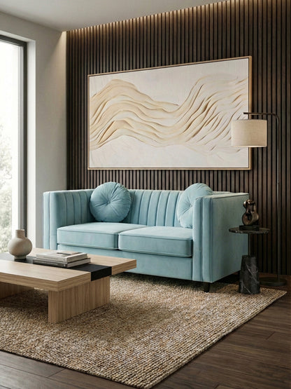 Faith Pastel Green 2 Seater Velvet Sofa