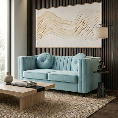 Faith Pastel Green 2 Seater Velvet Sofa