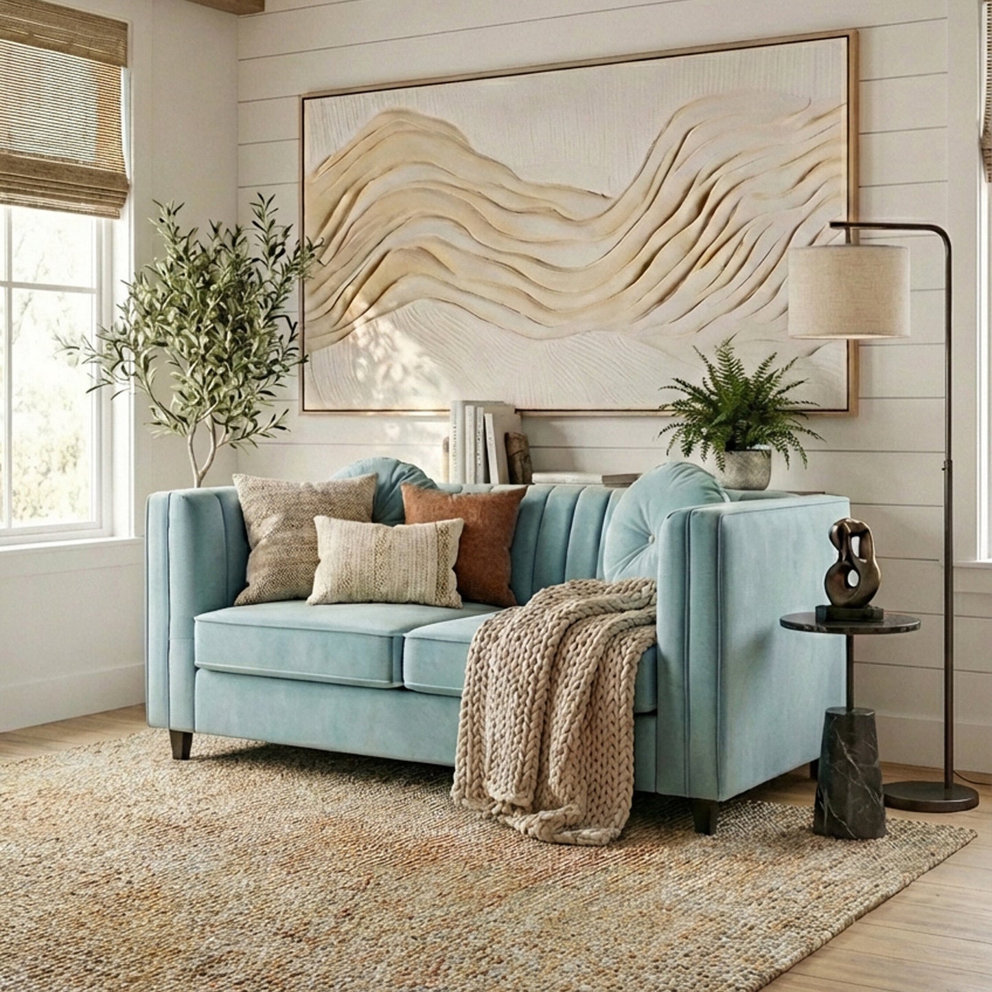 Faith Pastel Green 2 Seater Velvet Sofa