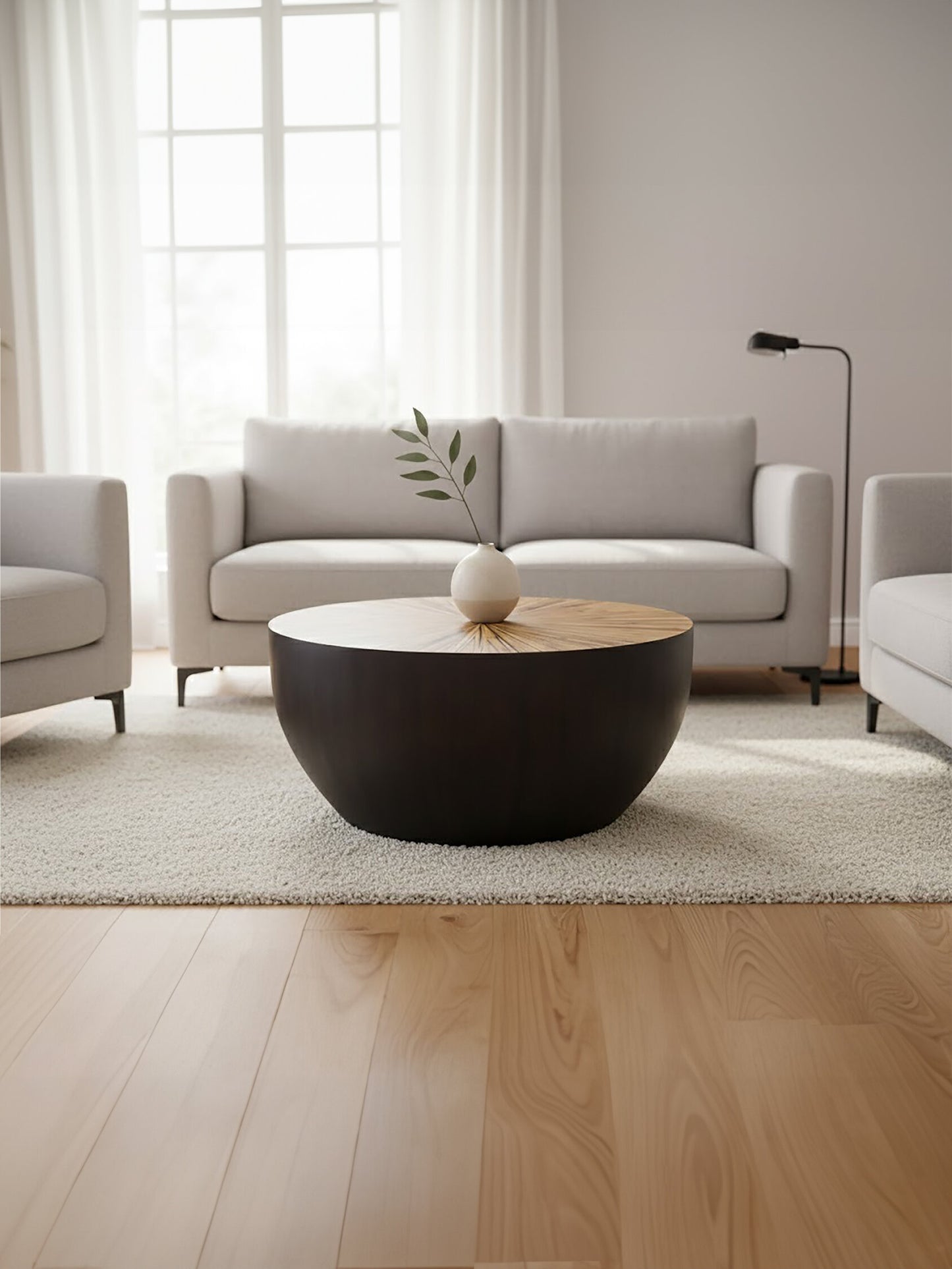 Armand Natural Bamboo Round Coffee Table