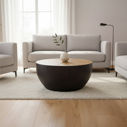 Armand Natural Bamboo Round Coffee Table