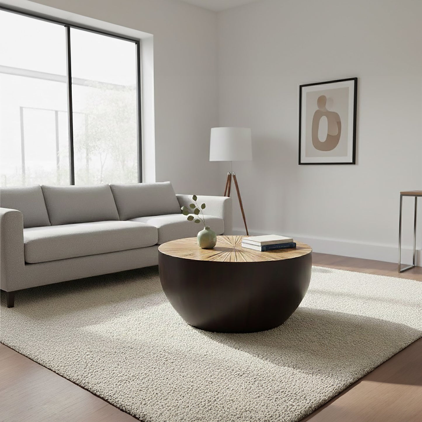 Armand Natural Bamboo Round Coffee Table