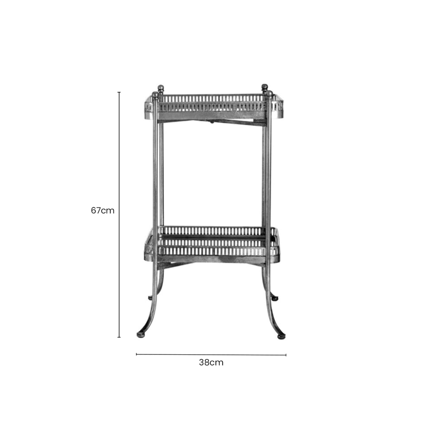 Gina Antique Silver Tray Table