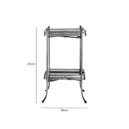 Gina Antique Silver Tray Table