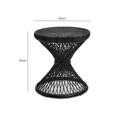 India Black Finish Twisted  Accent Table