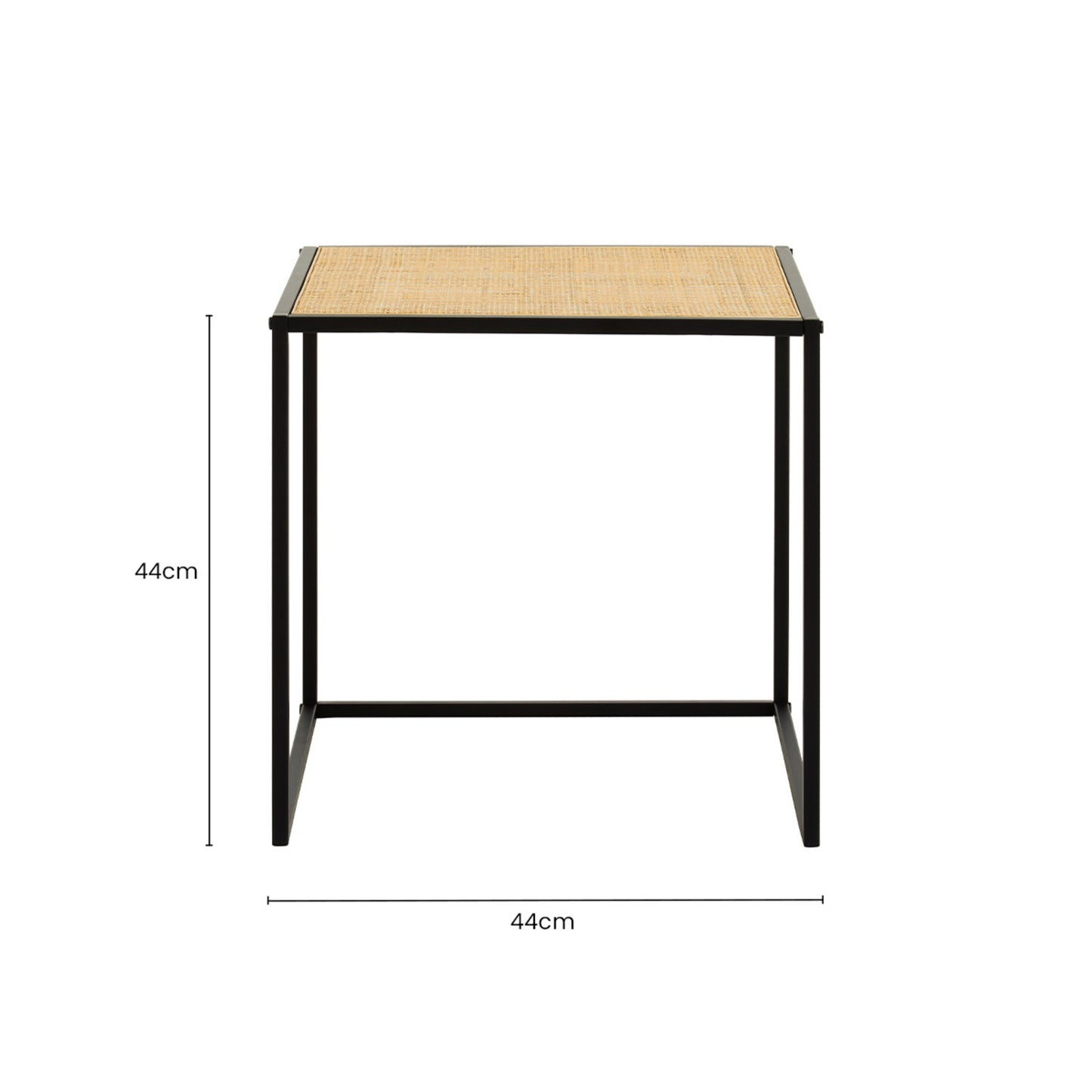 Indy Natural Rattan Industrial Square Side Table