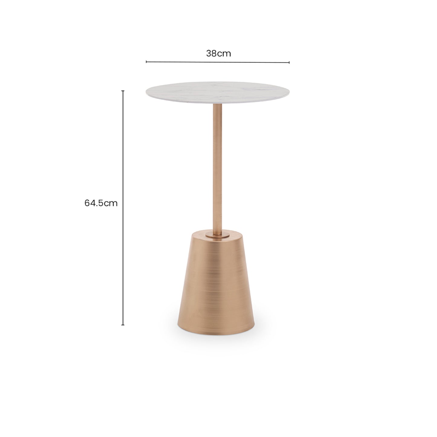 Venus Luxe White Marble Effect Top Gold Base Side Table