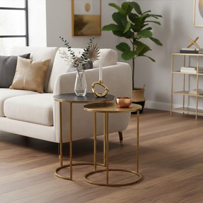 Marina Gold Nest of Two Side Tables