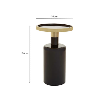 Martini Black And Gold Side Table