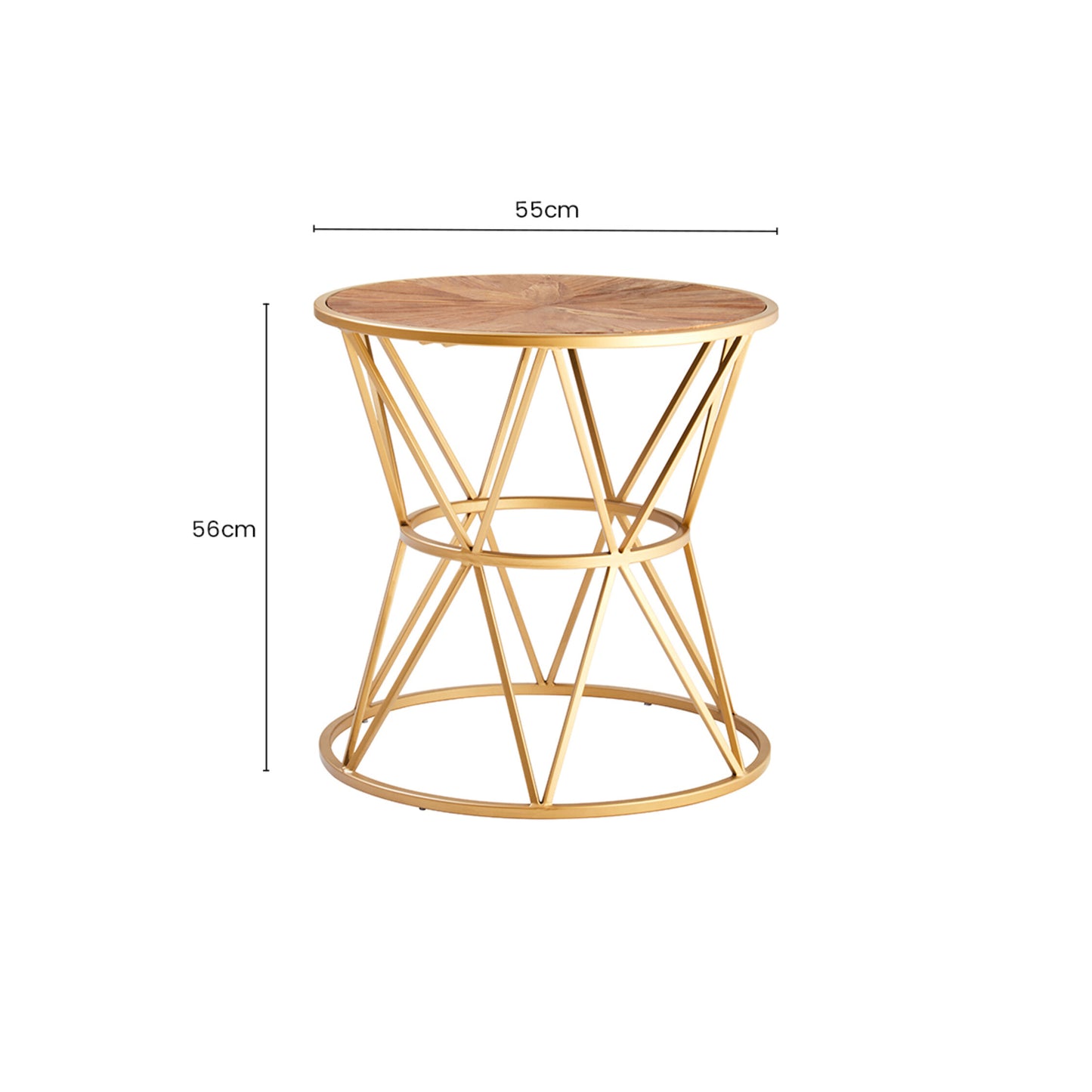 Hestia Gold Starburst Round Side Table