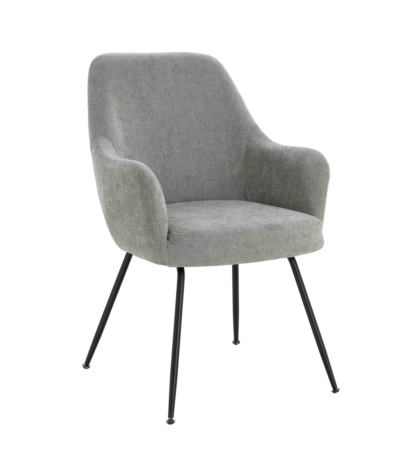 Arden Set of 2 Light Grey Fabric Dining Chairs with Arms
