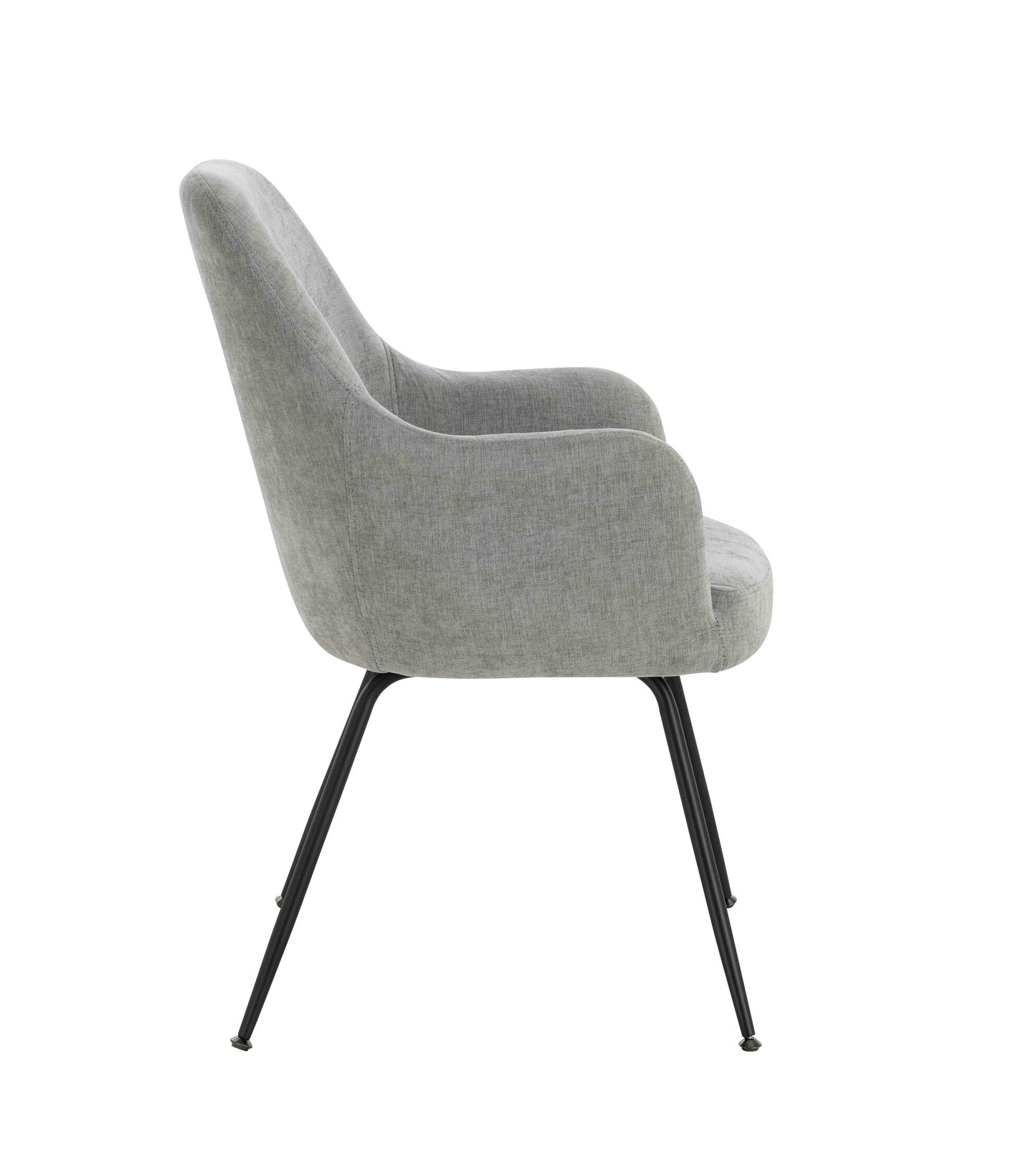 Arden Set of 2 Light Grey Fabric Dining Chairs with Arms