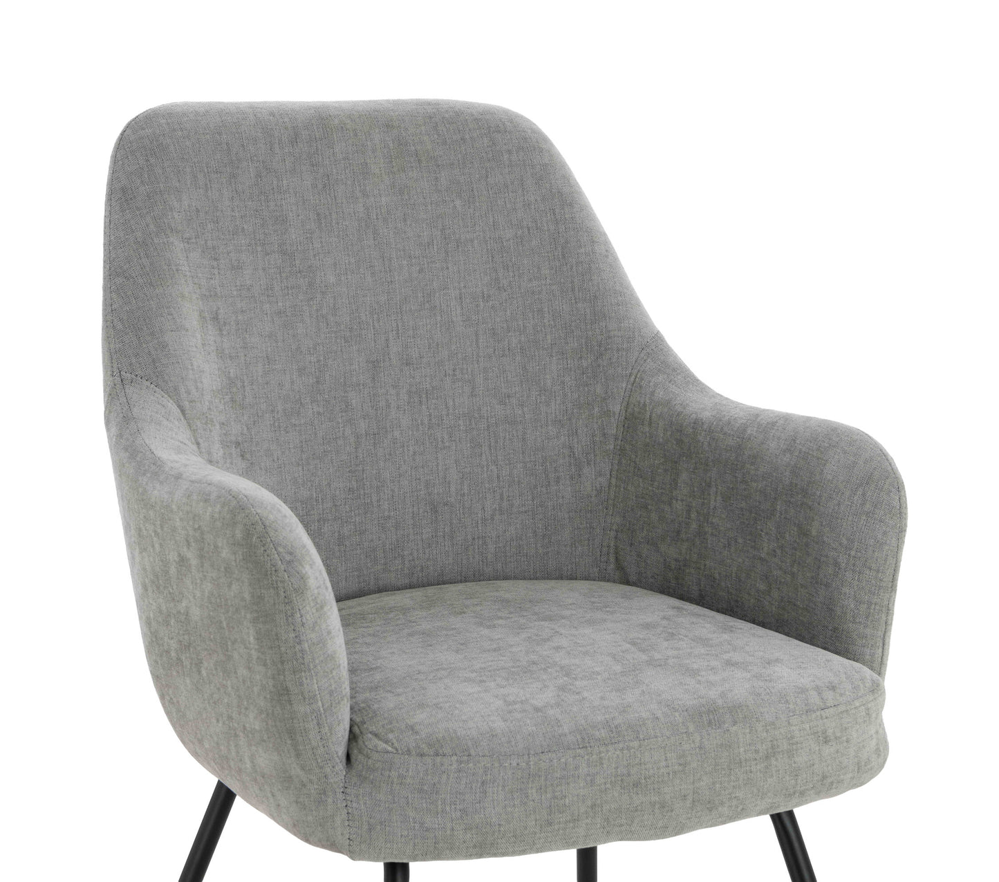 Arden Set of 2 Light Grey Fabric Dining Chairs with Arms